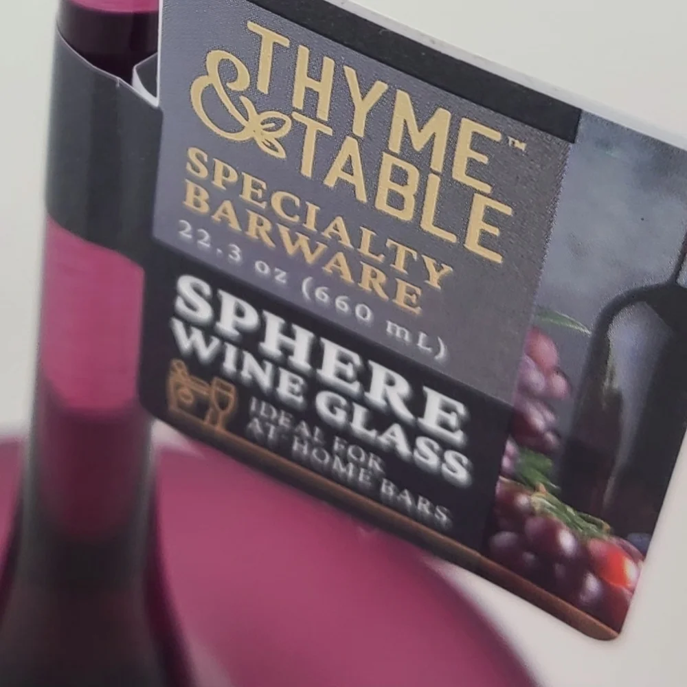 Thyme & Table Magenta Sphere Wine Glasses, Set of 2, NWT